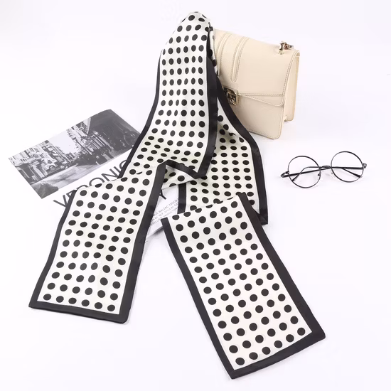 Banda de seda del bolso de Hairband de la cinta del pelo de la bufanda de seda del satén de la moda multi de encargo del 14X145cm