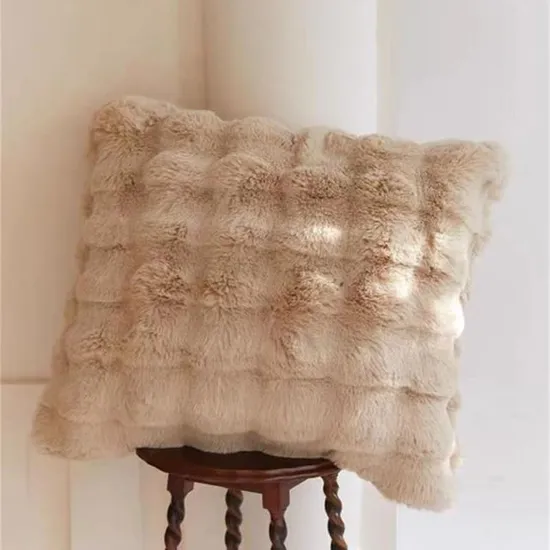 Cojín de piel sintética de poliéster de funda de almohada al por mayor de regalo de almohada de asiento