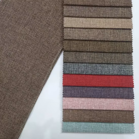 Tela de lino para sofá, tejido textil de poliéster de alta calidad para el hogar, 100% poliéster