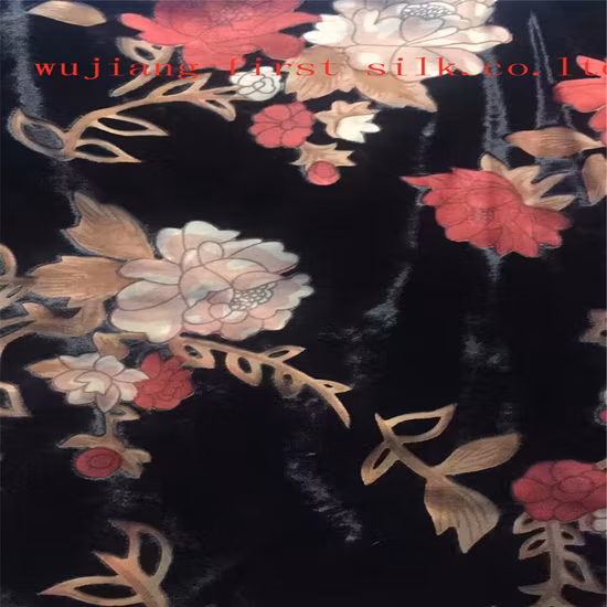 Gran oferta, producción personalizada, entrega rápida, precio competitivo, muestra lista, tela de terciopelo de seda, tela quemada de terciopelo